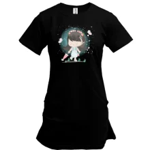 Удлиненная футболка Baby girl with umbrella