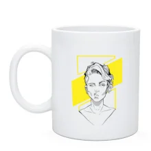 Чашка Girl portrait art yellow