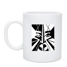 Чашка Black and white portrait abstraction