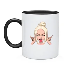 Чашка Art. Blonde shows tongue