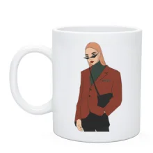 Чашка Stylish girl with glasses