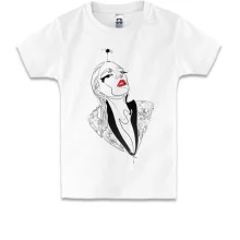 Детская футболка Girl with red lips