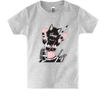 Детская футболка Cat girl in black mask