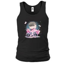 Мужская майка Little girl riding a bicycle