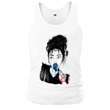 Мужская майка Girl portrait art blue lollipop