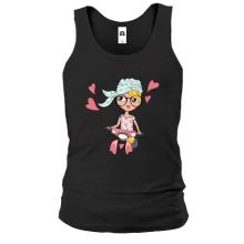 Мужская майка Girl on scooter art