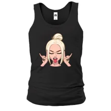 Мужская майка Art. Blonde shows tongue