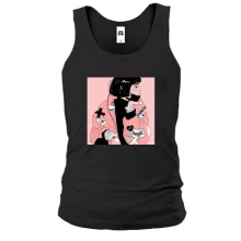 Мужская майка Girl in a black mask