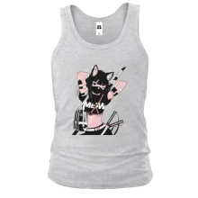 Мужская майка Cat girl in black mask