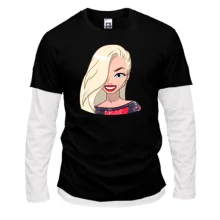 Комбинированный лонгслив Art. Blonde smiling