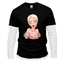 Комбинированный лонгслив Art. Blonde crying