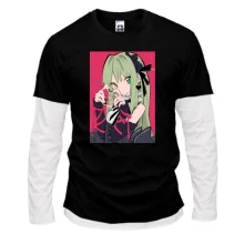 Комбинированный лонгслив Blonde girl on pink