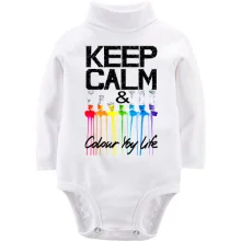 Детское боди с длинным рукавом Keep calm and colour your life (2)