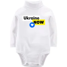 Дитяче боді з довгим рукавом Ukraine NOW з серцем