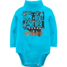 Детское боди с длинным рукавом rock and roll forever
