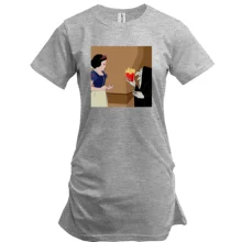 Удлиненная футболка Snow White and French fries