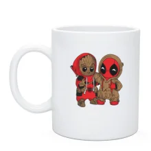 Чашка Baby groot and deadpool