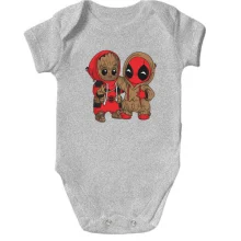 Детское боди Baby groot and deadpool
