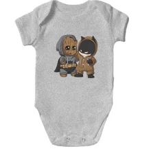 Детское боди Baby groot and batman