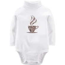 Дитяче боді з довгим рукавом з чашкою кави "koffee time"