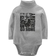 Детское боди с длинным рукавом с надписью "Go heavy or go home"