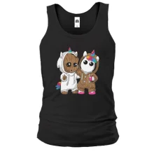 Мужская майка Baby groot and unicorn