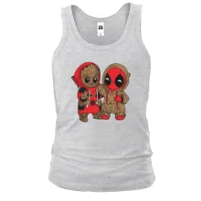 Мужская майка Baby groot and deadpool