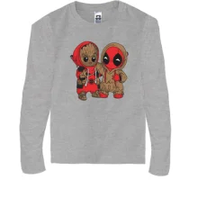 Детский лонгслив Baby groot and deadpool