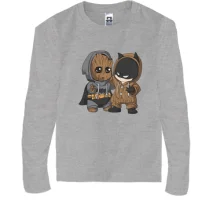 Детский лонгслив Baby groot and batman