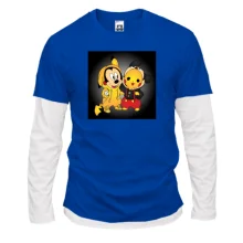 Комбинированный лонгслив Mickey mouse and pikachu