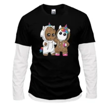 Комбинированный лонгслив Baby groot and unicorn