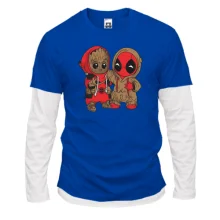 Комбинированный лонгслив Baby groot and deadpool