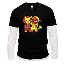 Комбинированный лонгслив Pikachu and Deadpool