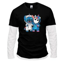 Комбинированный лонгслив Stitch and unicorn