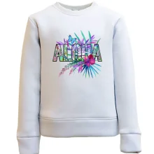Детский свитшот с надписью ALOHA, гибискусом и бабочкой