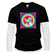 Комбинированный лонгслив Rick and Morty rainbow