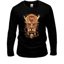 Лонгслив Owl and deer