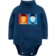 Детское боди с длинным рукавом со Споком и Джеймсом (Star Trek)