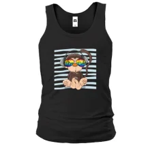 Мужская майка Baby monkey with glasses