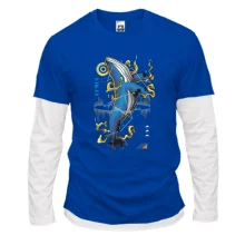 Мужской лонгслив Комби Whale upright art