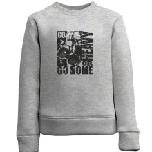 Детский свитшот с надписью "Go heavy or go home"