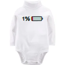 Детское боди с длинным рукавом с надписью "Один процент заряда"