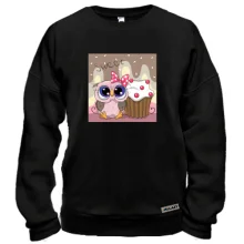Світшот Baby owl with cupcake