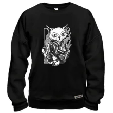 Світшот Cat with skate black and white