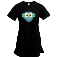 Удлиненная футболка Owl in headphones