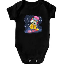 Детское боди Baby owl snowboard