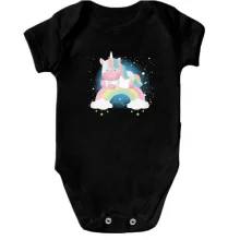 Детское боди Baby unicorn on a rainbow