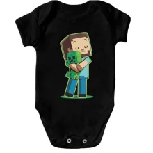 Детское боди Minecraft Boy with green doll