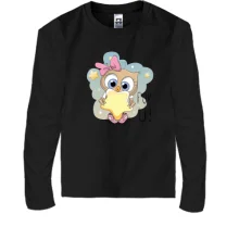 Дитячий лонгслів Baby owl with a star