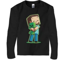 Детский лонгслив Minecraft Boy with green doll